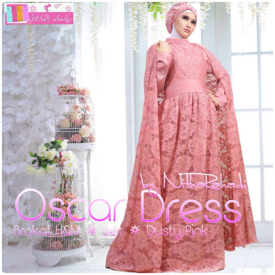 Oscar Dress Brokat  HM by nitha rahadi gamis syari full 