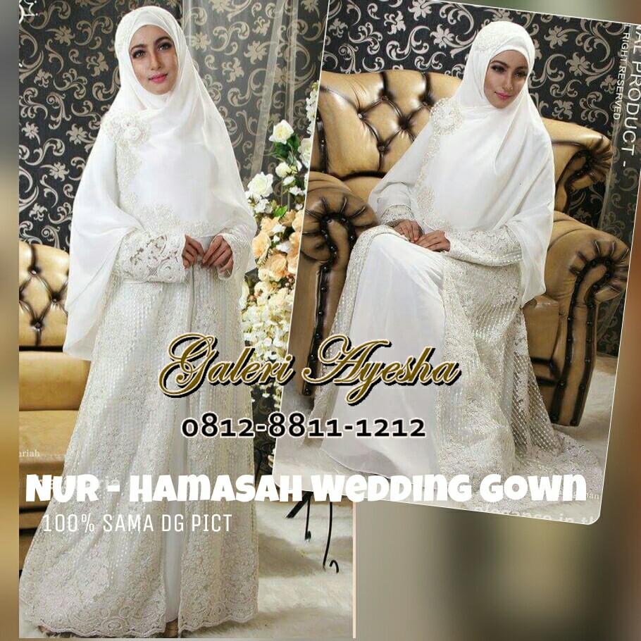  Kebaya Nikah Muslimah Modern Hamasah Wedding Gown by Nines 