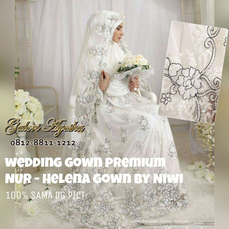 Baju Pernikahan Muslimah Syar i Modern Helena Wedding Gown 